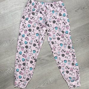 Kids Pink Patterned Pajama Pants